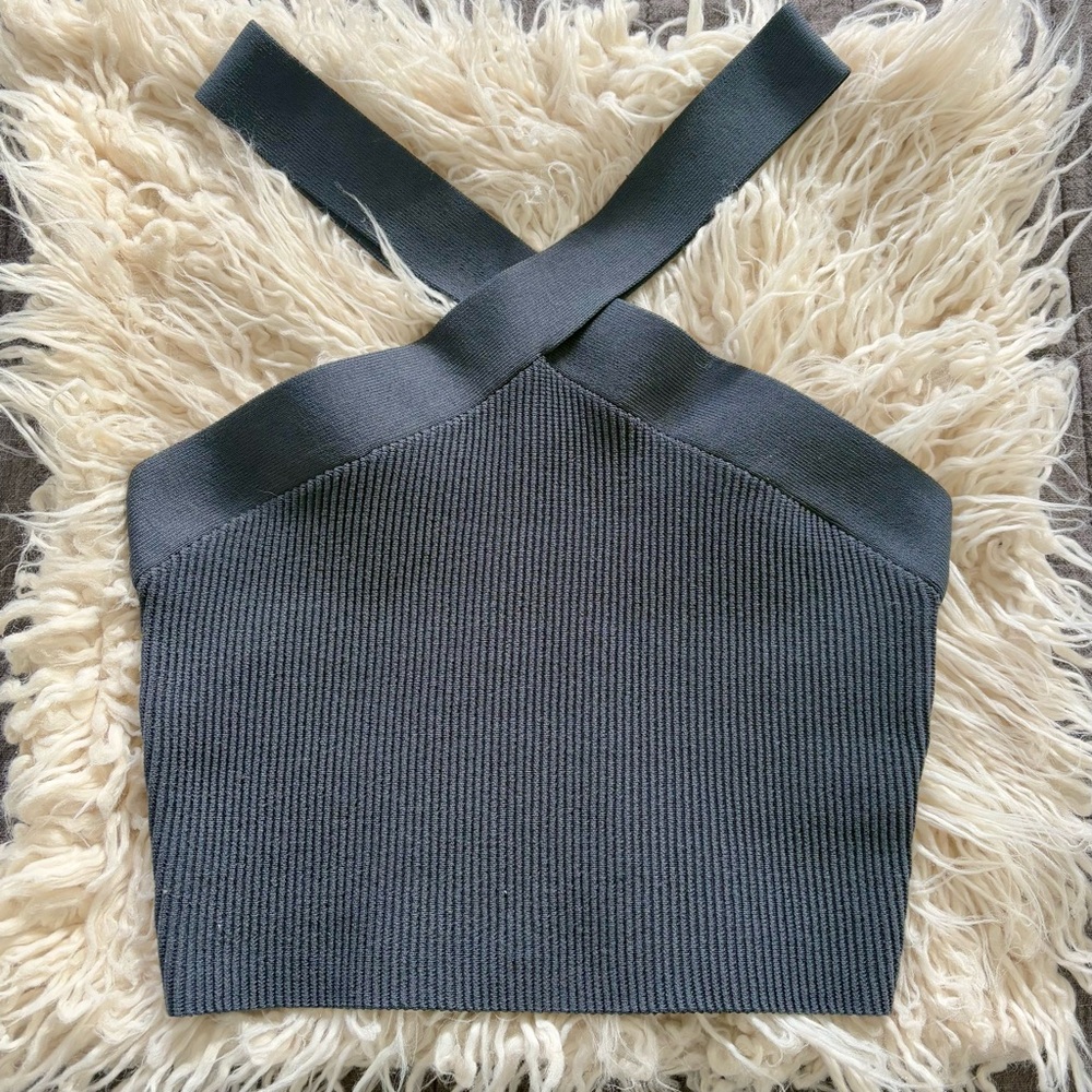 Quince cropped knit halter